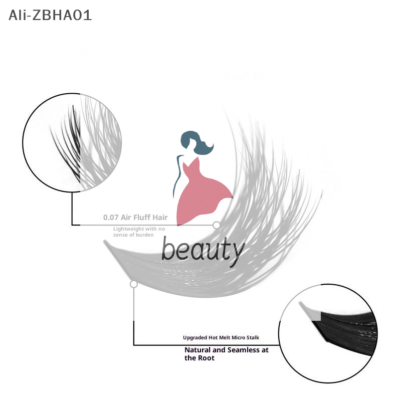 Individual Lash Tray - 3D Faux Mink Wimperextensions, Pluizige Wimperverlenging,