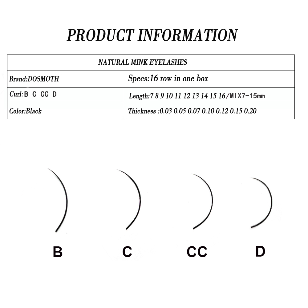 Dosmoth 10 Boxes 16 Rijen 7-16 - Individual Lash Tray recensie en prijs
